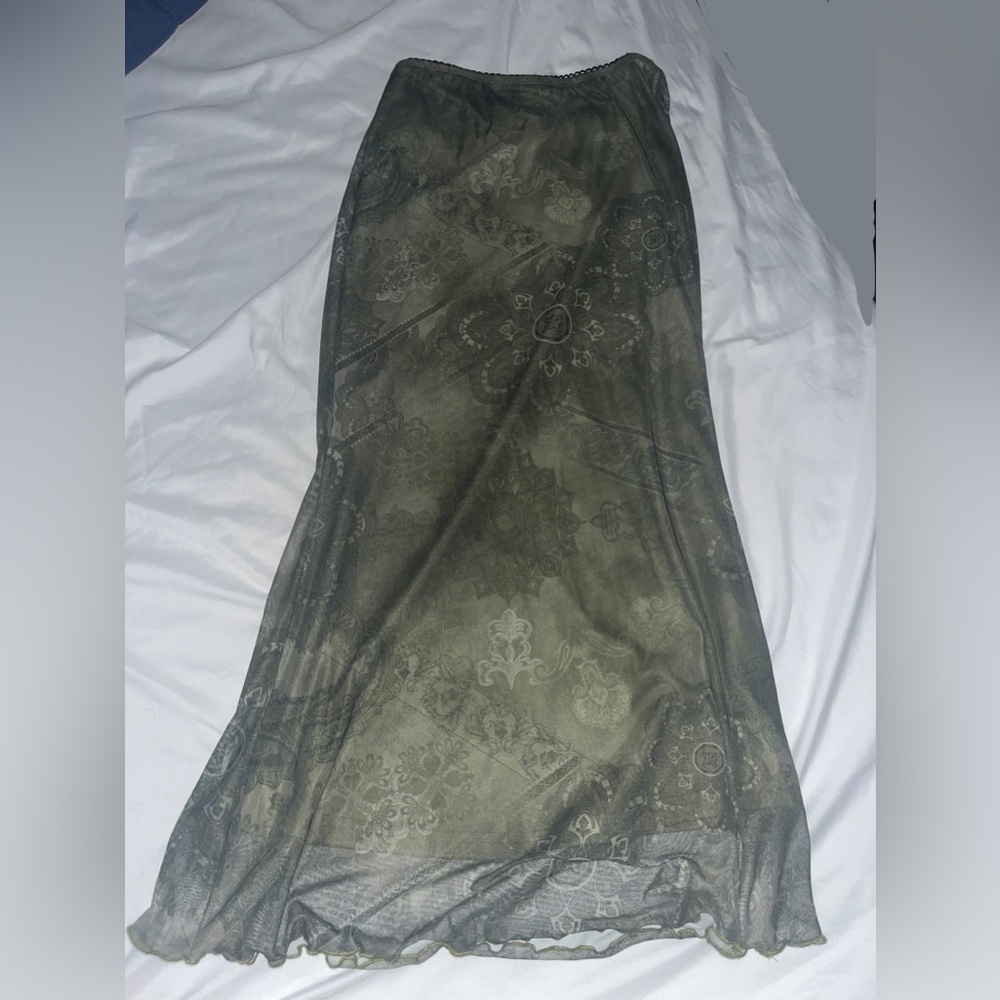 Sage green maxi skirt